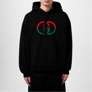 GUCCI Interlocking G Hoodie Men Black/Mc  for sale