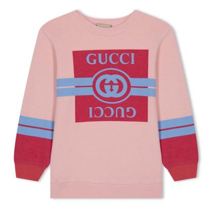 GUCCI Interlocking G Jersey Sweatshirt Girls Kids Pink 6372  for sale