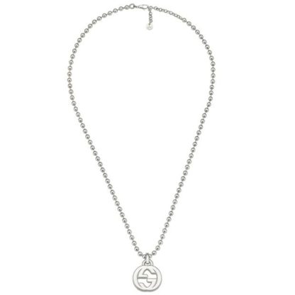 GUCCI Interlocking G Pendant Necklace Unisex Sterling Silver  for sale