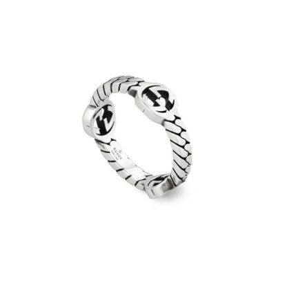 GUCCI Interlocking G Ring Unisex Sterling Silver  for sale