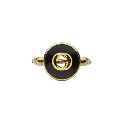 GUCCI Interlocking Ring Women Black/Gold  for sale