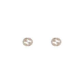 GUCCI Interlocking Stud Earrings With Diamonds Women Gold  for sale