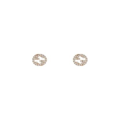 GUCCI Interlocking Stud Earrings With Diamonds Women Gold  for sale