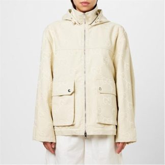 GUCCI Jumbo Gg Canvas Puffer Jacket Women White 9032  for sale