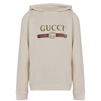 GUCCI Junior Boys Fake Logo Hoodie Kids White 9112  for sale