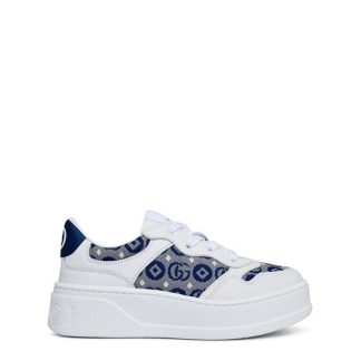 GUCCI Leather Platform Trainers Childrens Kids Low Trainers White 9080 for sale