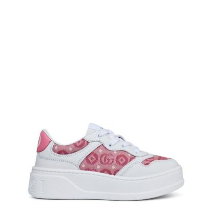 GUCCI Leather Platform Trainers Childrens Kids Low Trainers White 9081 for sale