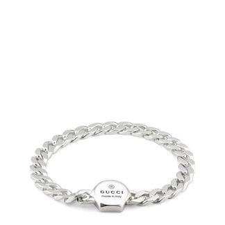 GUCCI Logo Engraved Silver Bracelet Unisex Sterling Silver  for sale