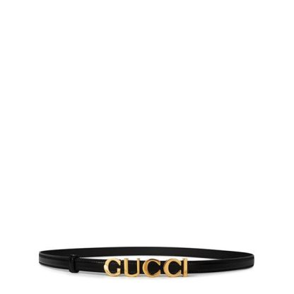 GUCCI Logo Lettering Belt Women Black  for sale