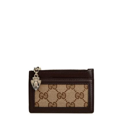 GUCCI Luce Card Case Wallet Women Beige Ebony  for sale