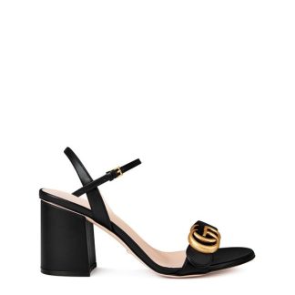 GUCCI Marmont Gg 70h Sandals Women Heeled Sandals Black 1000 for sale