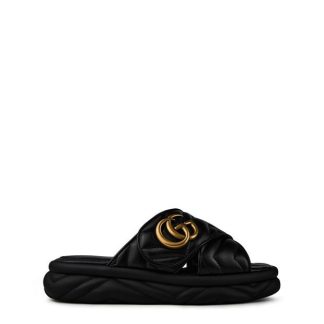 GUCCI Marmont Gg Slides Women Flat Sandals Nero for sale