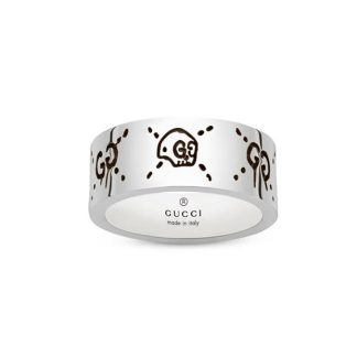 GUCCI Medium Guccighost Skull Ring Unisex Sterling Silver  for sale