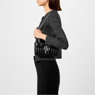 GUCCI Mini Marmont Gg Shoulder Bag Women Crossbody Bags Black 1000 for sale