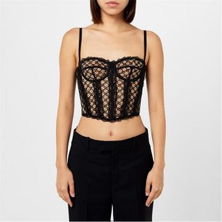 GUCCI Net Corset Top Women Corset Tops Black 1000 for sale