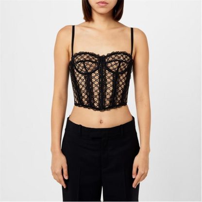 GUCCI Net Corset Top Women Corset Tops Black 1000 for sale