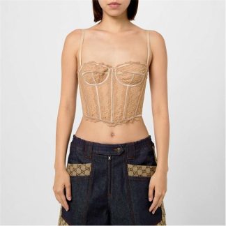 GUCCI Net Corset Top Women Corset Tops Nude 6851 for sale