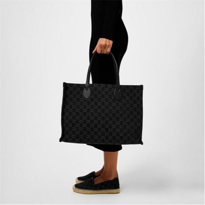 GUCCI Ophidia Gg Large Tote Bag Women Black/Med Grey  for sale