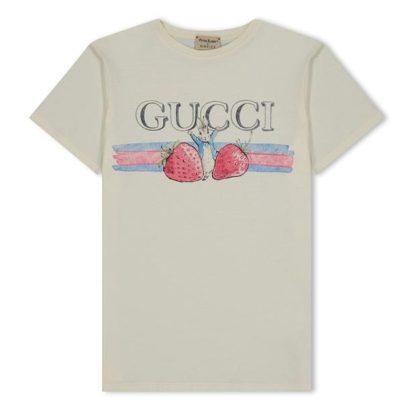 GUCCI Peter Rabbit T-Shirt Juniors Kids Cream 9398  for sale