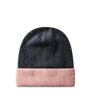 GUCCI Reversible Gg Beanie Women Grey/Pink  for sale