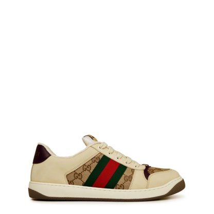 GUCCI Screener Sneakers Men Low Trainers Beige/Milk for sale