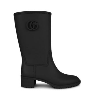 GUCCI Stanley Rain Boots Women Knee High Boots Nero for sale