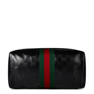 GUCCI Toiletry Case With Web Unisex Black Crystal  for sale