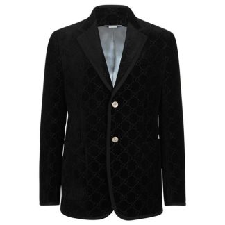 GUCCI Velvet Gg Blazer Men Black 1000  for sale