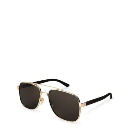 GUCCI Web Detail Sunglasses Unisex Gold/Brown  for sale