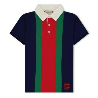 GUCCI Web Polo Shirt Boys Kids Multi 4681  for sale