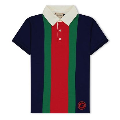 GUCCI Web Polo Shirt Boys Kids Multi 4681  for sale