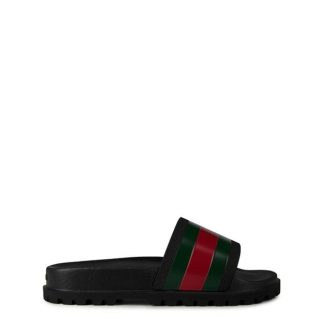 GUCCI Web Slide Sandals Men Pool Shoes Black/Green/Red/Green for sale