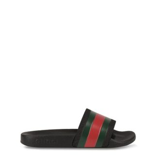 GUCCI Web Stripe Sliders Juniors Kids Black 1098  for sale