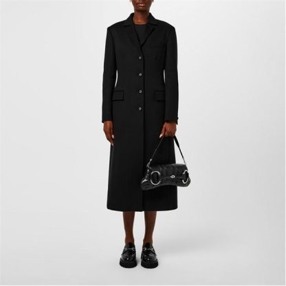 GUCCI Wool Overcoat With Slim Horsebit Women Black  for sale