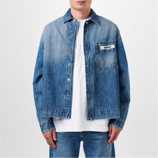 JACQUEMUS Denim Overshirt Men Blue Tabac  for sale