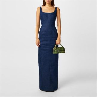 JACQUEMUS Jacq Denim Maxi Drs Ld43 Women Navy  for sale