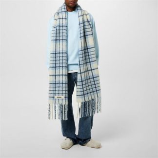 JACQUEMUS L'Écharpe Carro Checked Scarf Unisex Blue 3Cy  for sale