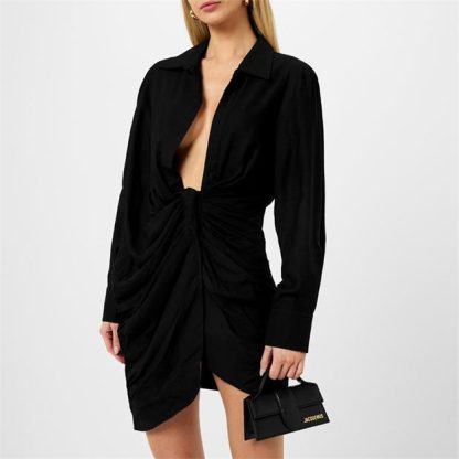 JACQUEMUS La Bahia Mini Dress Women Mini Dresses Black 990 for sale