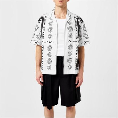 JACQUEMUS La Chemise Printed Bowling Shirt Men Blk Wht 1Gc  for sale