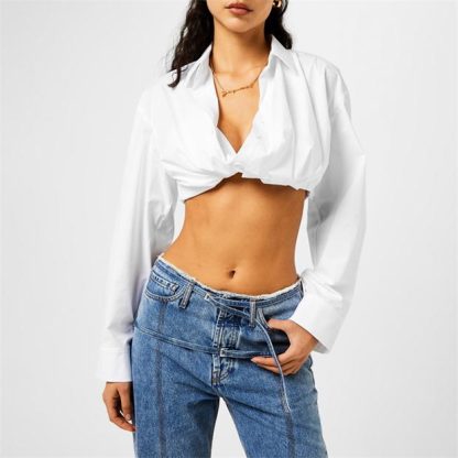 JACQUEMUS La Courte Bahia Twisted Shirt Women White  for sale