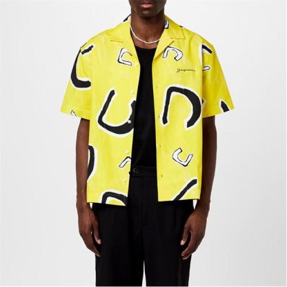 JACQUEMUS La Jean Shirt Men Yellow/Black  for sale