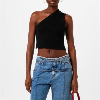 JACQUEMUS La Maille Ascu Cropped Top Women Knitted Tops Black for sale