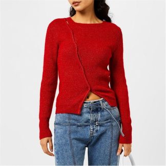 JACQUEMUS La Maille Pau Asymmetric Cardigan Women Red  for sale