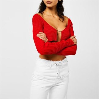 JACQUEMUS La Maille Pralu Logo Cardigan Women Red  for sale