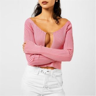 JACQUEMUS La Maille Pralu Longue Cardigan Top Women Cardigans PINK 2 for sale