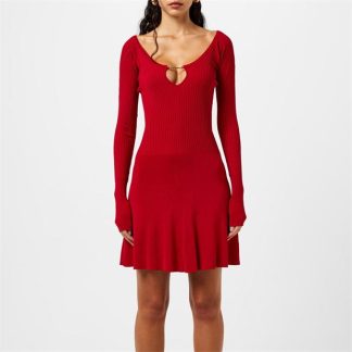 JACQUEMUS La PralÙ Mini Dress Women Mini Dresses Dark Red for sale