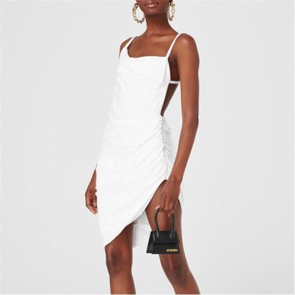 JACQUEMUS La Robe Saudade Asymmetrical Mini Dress Women Mini Dresses White 100 for sale