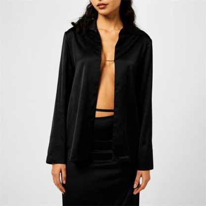 JACQUEMUS La Satin Notte Shirt Women Mini Dresses BLACK for sale