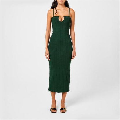 JACQUEMUS La Sierra Bodycon Maxi Dress Women Mini Dresses Dark Gre for sale