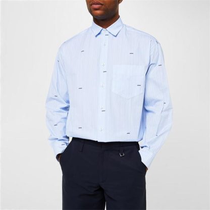 JACQUEMUS La Simon Striped Shirt Men Blue 3Cg  for sale